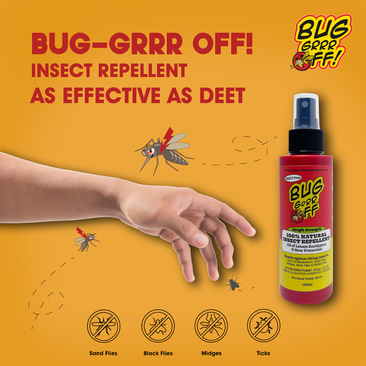 Bug-Grrr Off! - Natural Insect Repellent Spray - 100ml