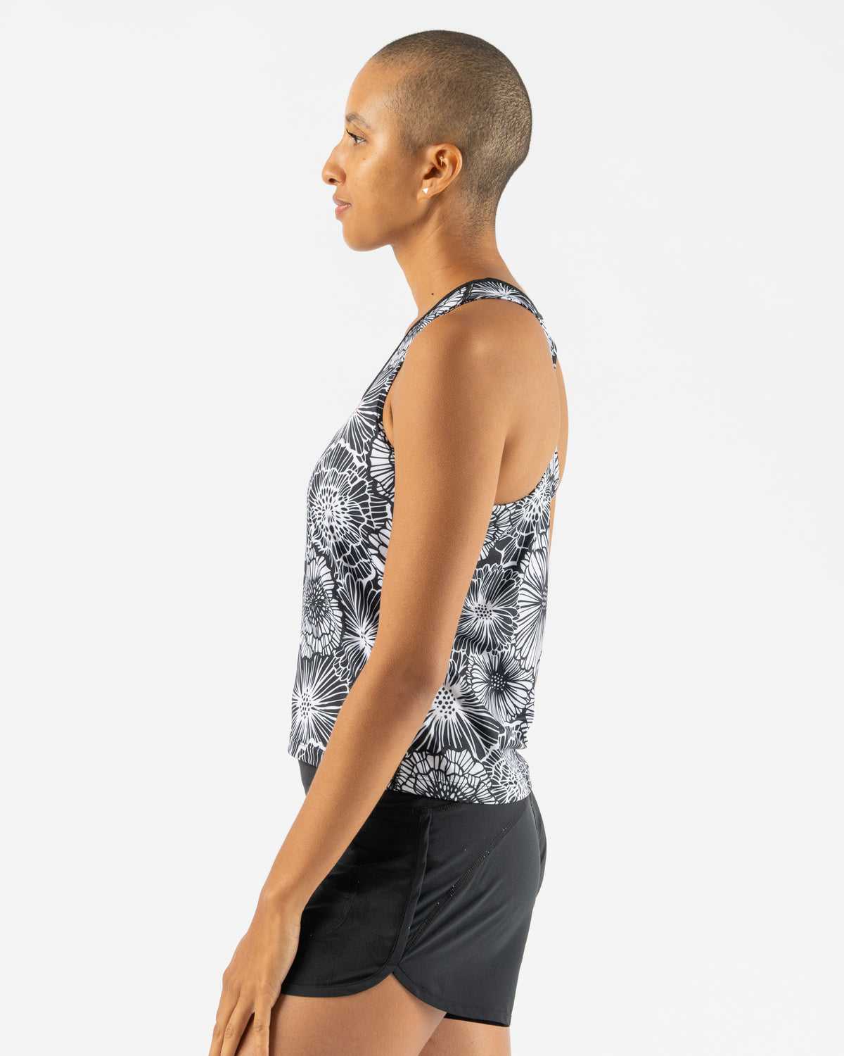 rabbit - EZ Vee Tank - Black Floral - Women's