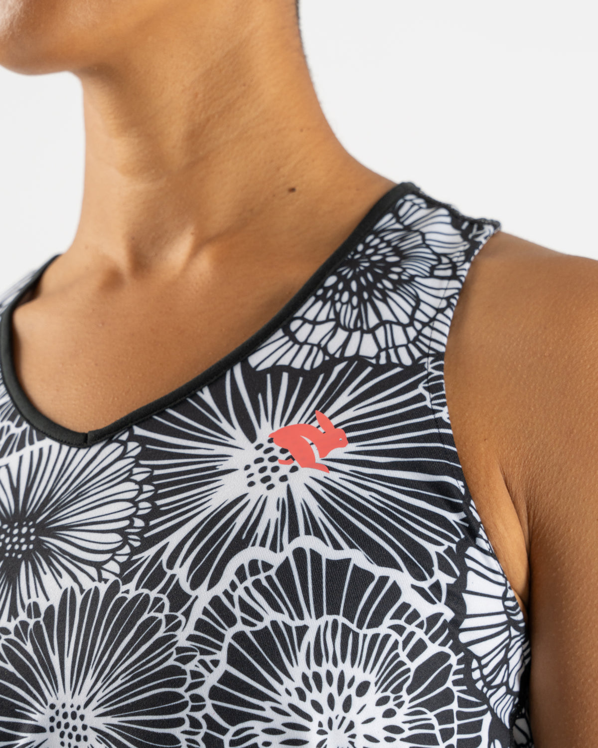 rabbit - EZ Vee Tank - Black Floral - Women's