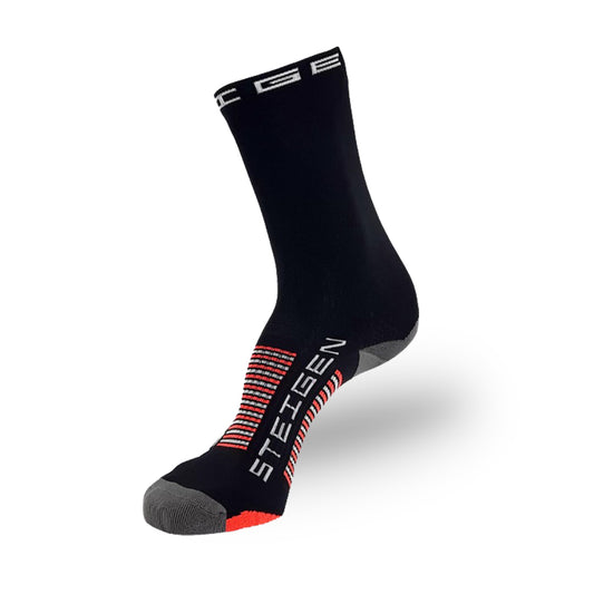 Stiegen-black-unisex-three-quarter-length-running-socks-available at Red Dot Running Company