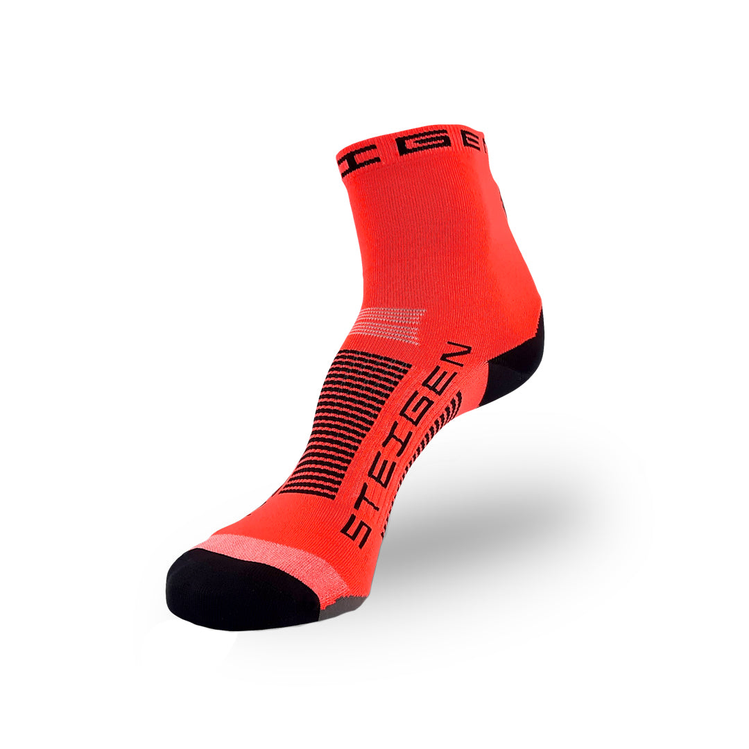 Steigen - 1/2 Length Running Socks - Fluoro Red
