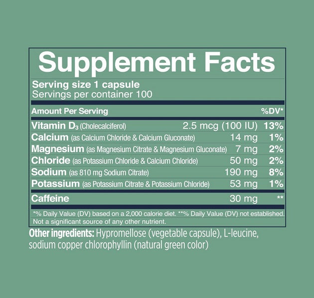 SaltStick - Electrolyte Caps Plus (Caffeinated) - 100 Capsules