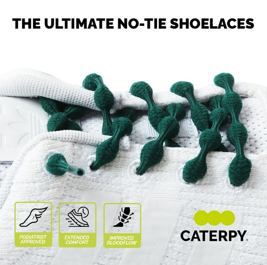 Caterpy - Run No-Tie Reflective Shoelaces - Standard (30in / 75cm) - Electric Yellow