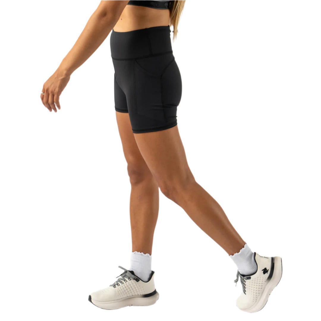rabbit - Speed Leggy 4" High Rise - Black - Women's