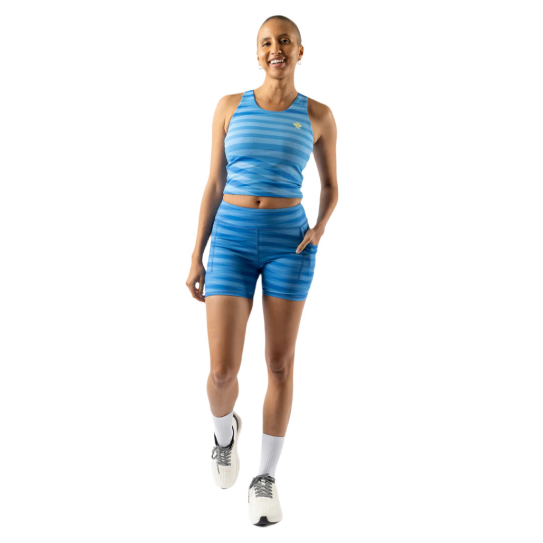 rabbit - Speed Leggy 4" - Azure Blue Stripe - Women's