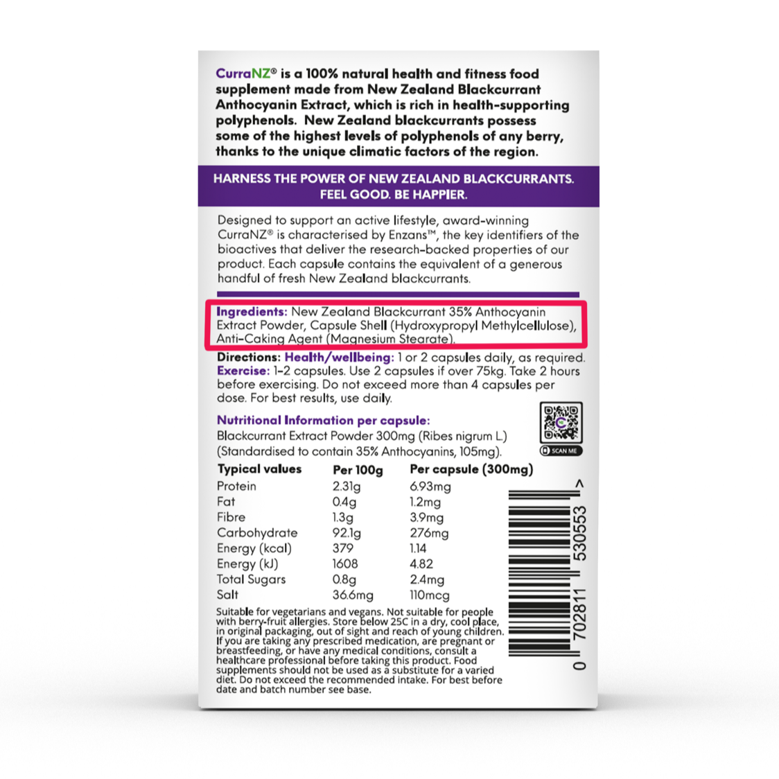 CurraNZ - New Zealand Blackcurrant Extract - 30 Capsules