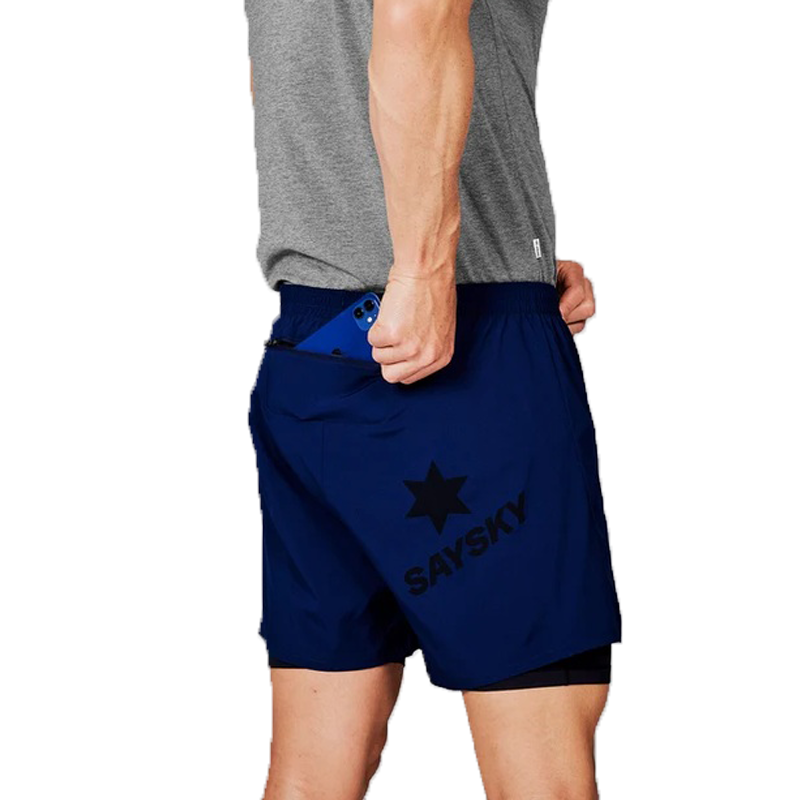 Saysky - 2 in 1 Pace Shorts 5'' - Blue - Men's
