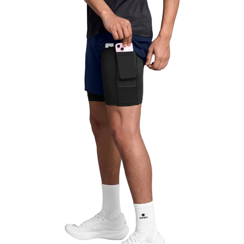 Saysky - 2 in 1 Pace Shorts 5'' - Blue - Men's