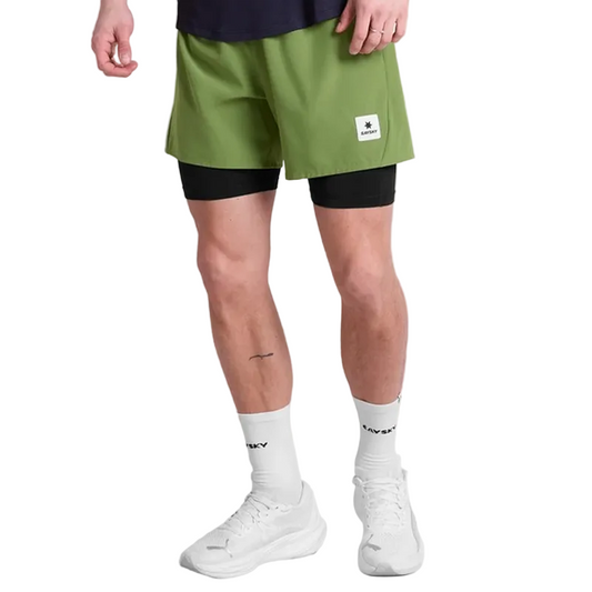 Saysky - 2 in 1 Pace Shorts 5'' - Light Green - Men's