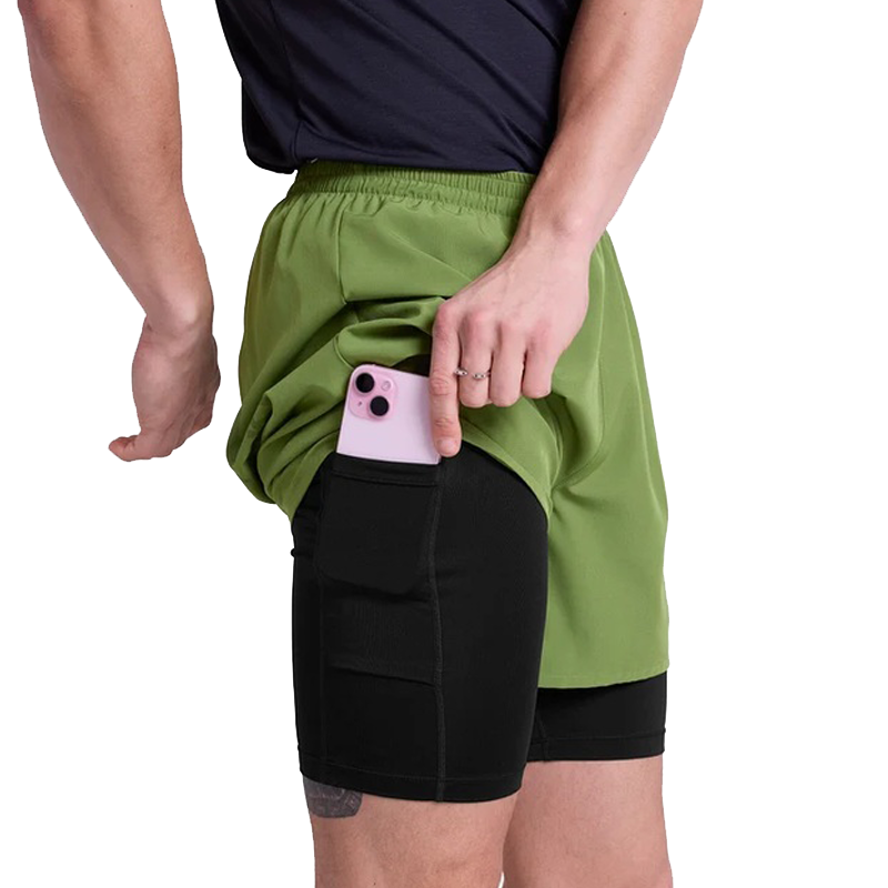 Saysky - 2 in 1 Pace Shorts 5'' - Light Green - Men's