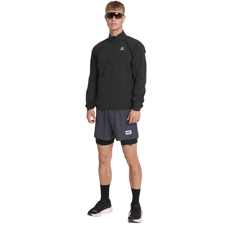 Saysky - Houndstooth 2 in 1 Pace Shorts 5'' - Blue - Men's