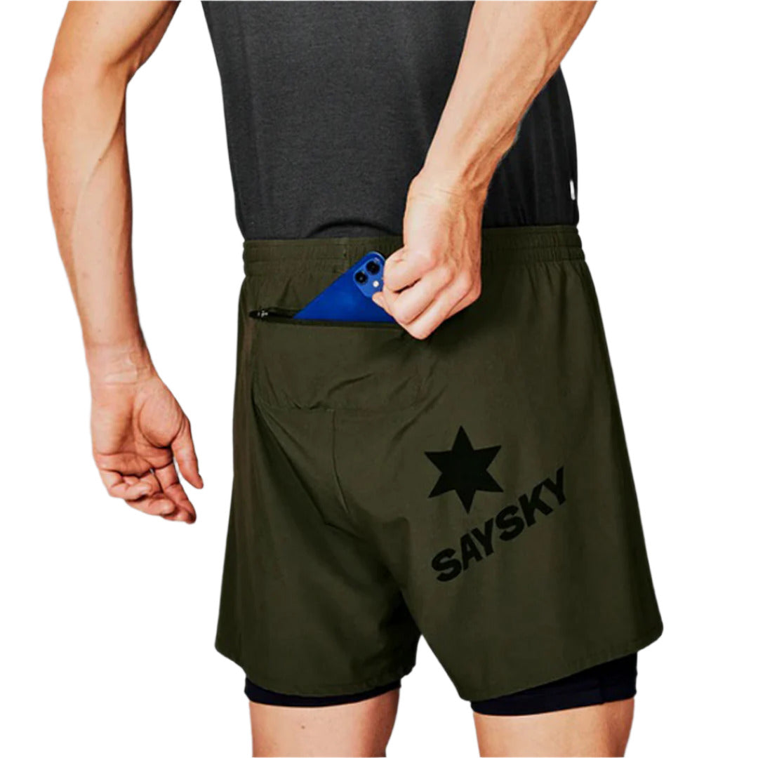 Saysky - 2 in 1 Pace Shorts 5'' - Green - Men's