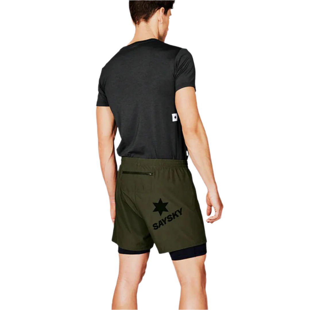 Saysky - 2 in 1 Pace Shorts 5'' - Green - Men's