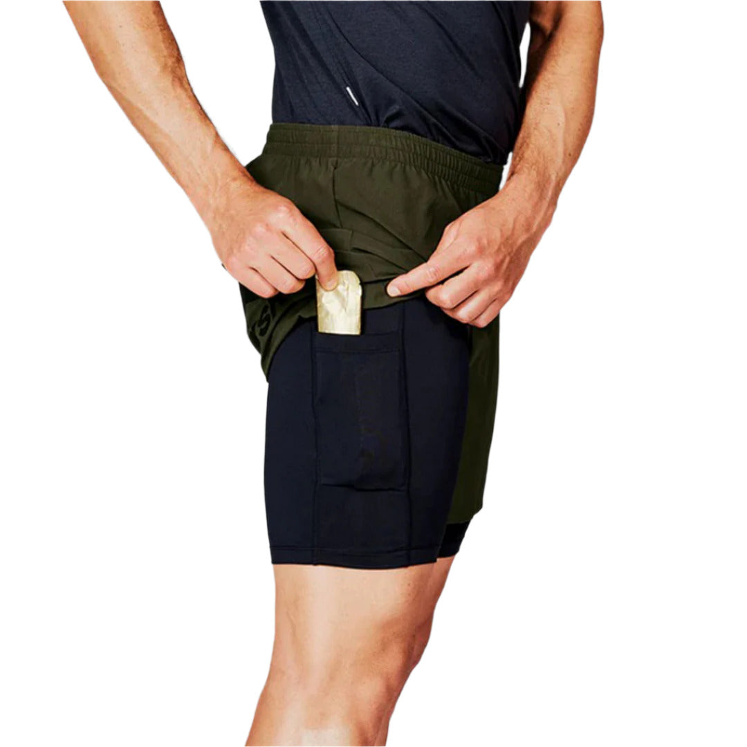 Saysky - 2 in 1 Pace Shorts 5'' - Green - Men's