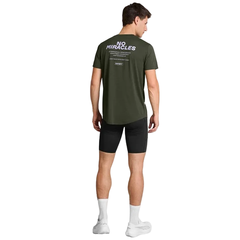 Saysky - Statement Combat Pro T-Shirt - No Miracles -Green - Men's