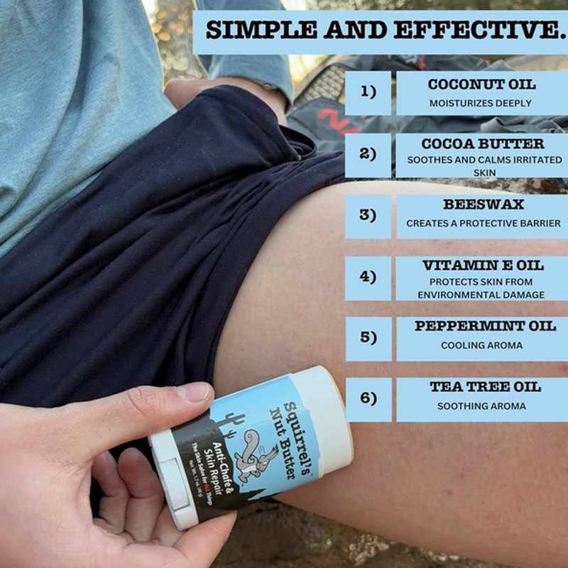 Squirrel's Nut Butter - Anti-Chafe & Skin Repair Stick w/ Peppermint & Tea Tree  - 1.7oz Stick