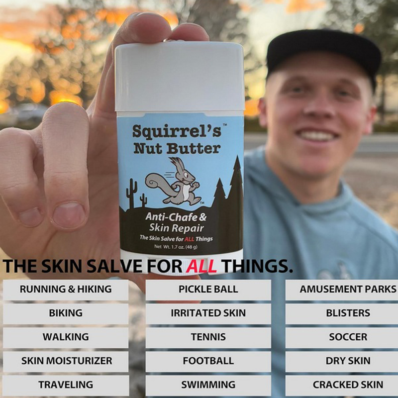 Squirrel's Nut Butter - Anti-Chafe & Skin Repair Stick w/ Peppermint & Tea Tree  - 1.7oz Stick
