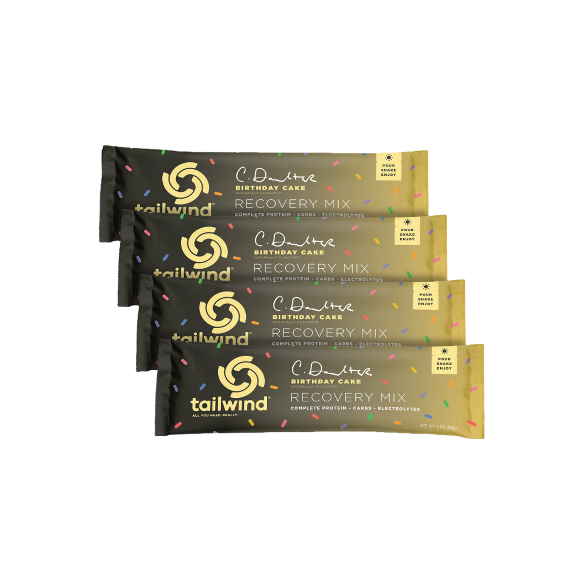 Tailwind Nutrition - Recovery Mix - Single-Serving Stick Pack - Birthday Cake - Limited Edition