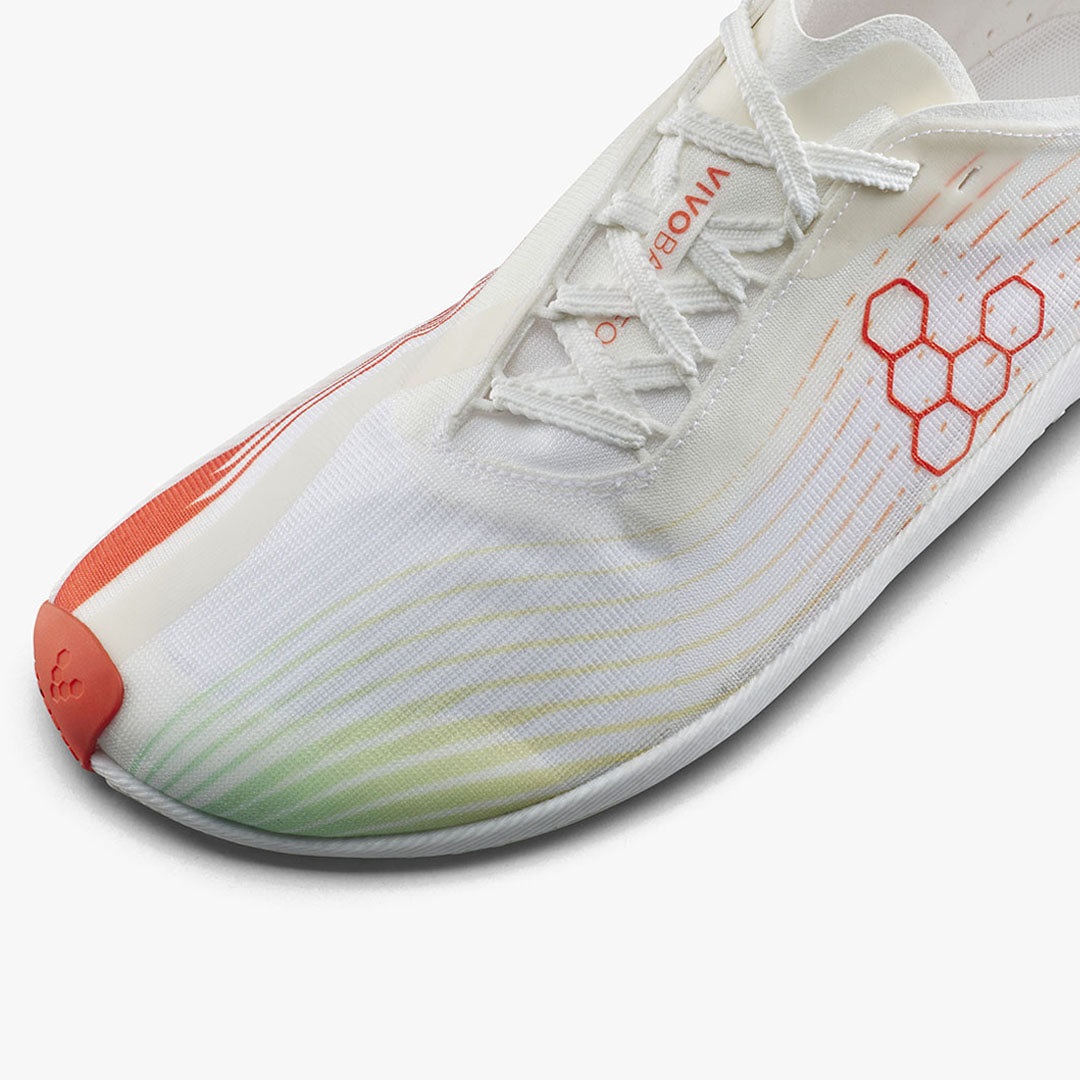 Vivobarefoot - Primus Flow - Bright White/ Neon Orange - Men's
