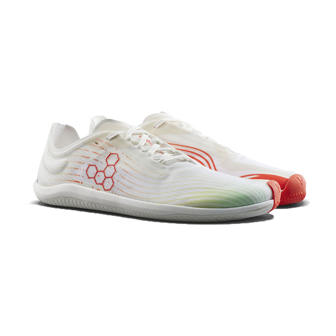 Vivobarefoot - Primus Flow - Bright White/ Neon Orange - Men's