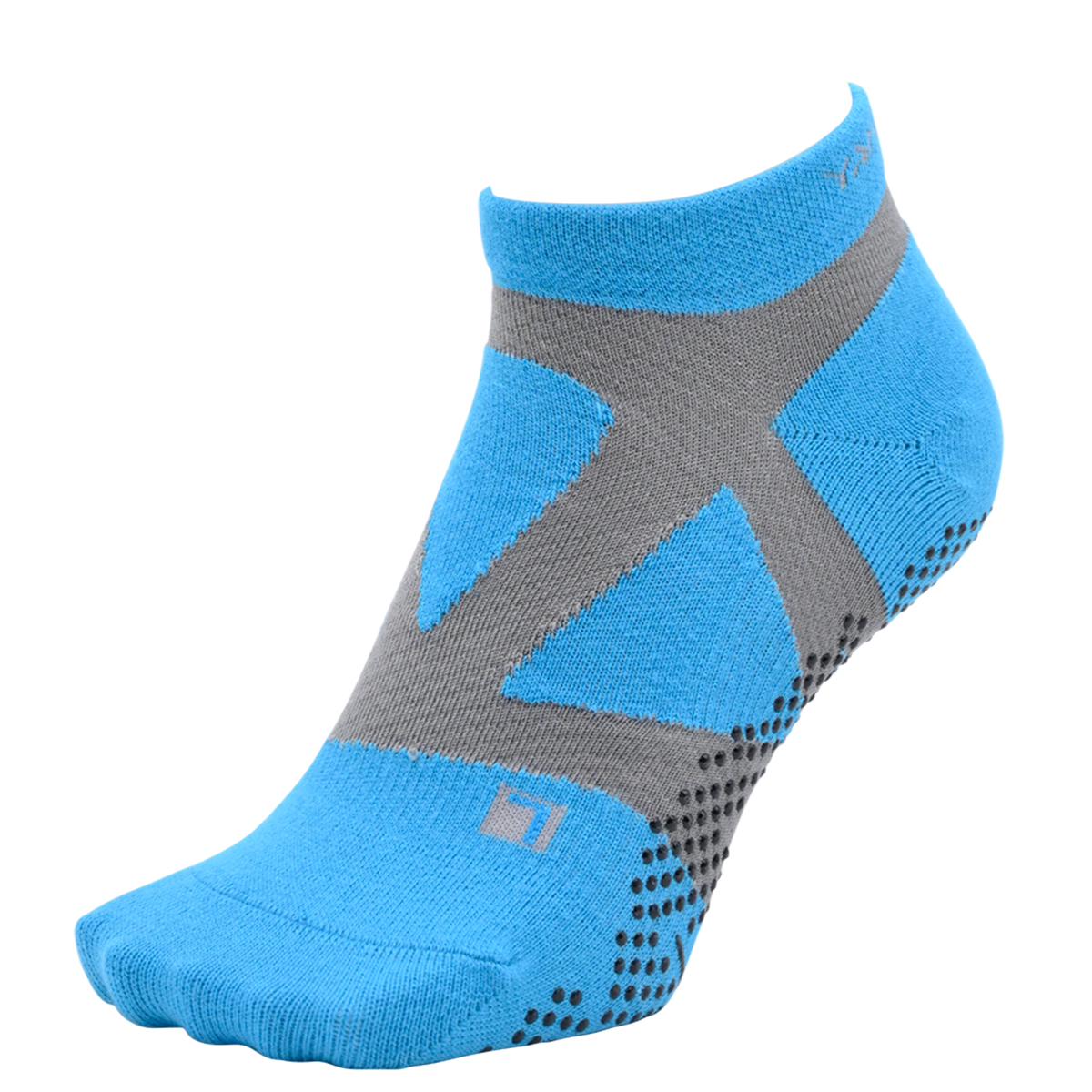 YAMAtune - Spider-Arch Compression - Short Socks - Non-Slip Dots - Turquoise/Grey