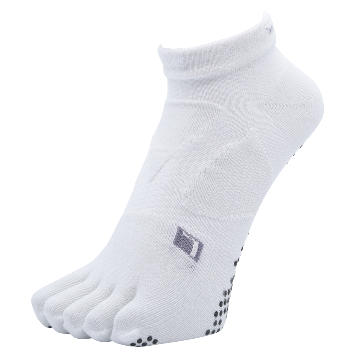 YAMAtune - Spider-Arch Compression - Short 5-Toe Socks - Non-Slip Dots - White
