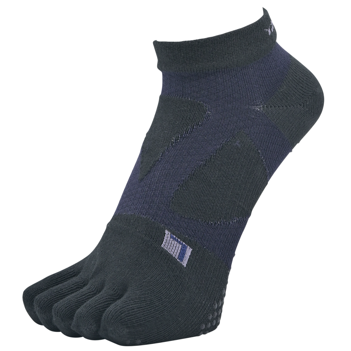 YAMAtune - Spider-Arch Compression - Short 5-Toe Socks - Non-Slip Dots - Black/Dark Navy