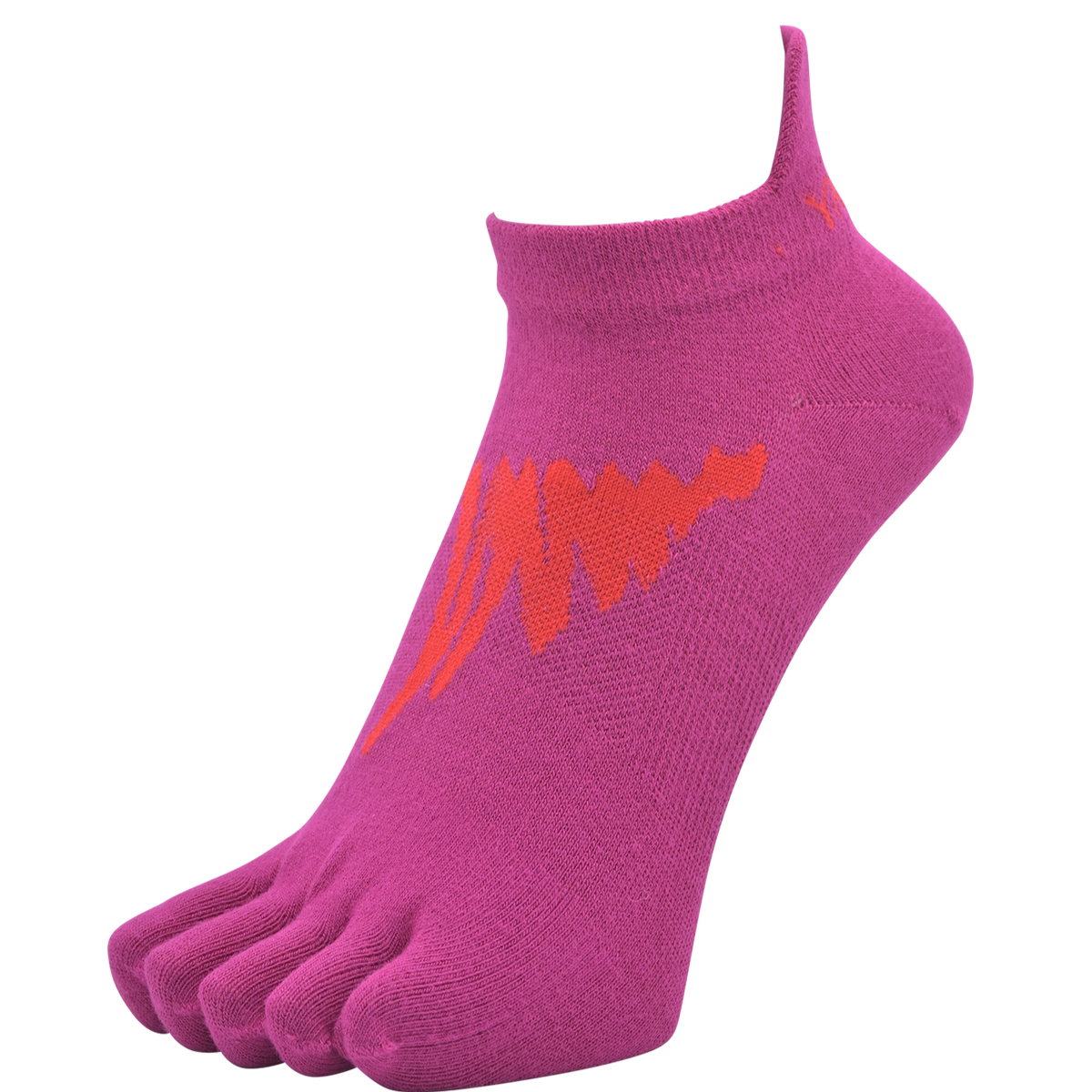 YAMAtune - Track & Field - Short Lightweight 5-Toe Socks - Dark Purple/Red